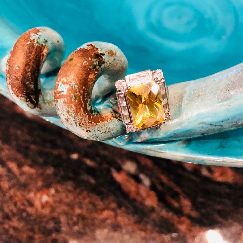 CITRINE AND S.SILVER NECKLACE & RING - Picture 4 of 5